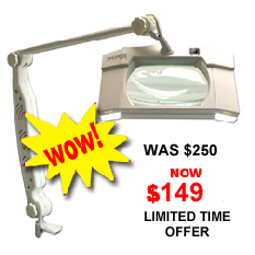 Lighted Magnifier, Magnifying Lamp, Diopter, Bench
